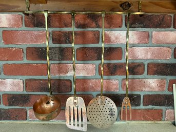 Nice Vintage Copper Kitchen Utensil Rack