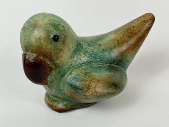 Signed Pottery Bird Figure