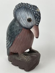 Painted Stone Bird Figure