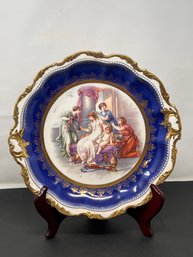 Empire China Cobalt Blue Maidens Cherubs Decorated Plate