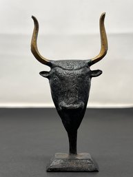 Minoan Bull's Head Statue In Bronze