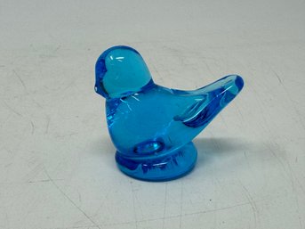 Hand Blown Glass Bluebird Signed