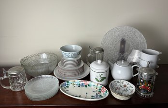 Collection Of Vintage China, Beer Steins And Glassware