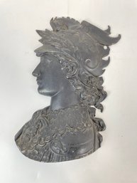 Vintage Wall Plaque Minerva Athena Cast Aluminum