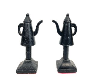 Pair Of Cast Iron Tea Kettle Bookends?