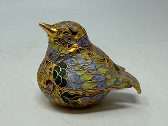 Vintage Enamel Decorated Bird Figure