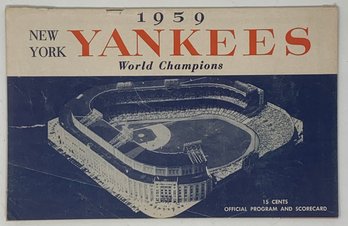 1959 NY Yankees World Champions Program