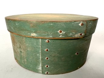 Green Painted Round Pantry Box