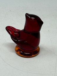 Hand Blown Art Glass Cardinal Signed