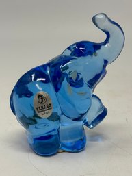 Hand Painted Decorated Fenton Elephant Paperweight