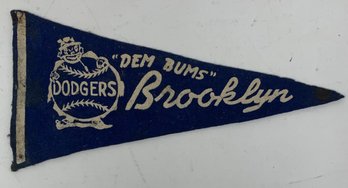1950s Brooklyn Dodgers 'Dem Bums' 8' Pennant