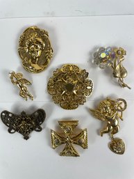 Group Of Vintage Pins Brooches Signed