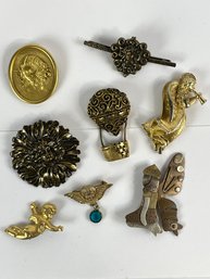 Lot Of Vintage Costume Jewelry Pins Brooches