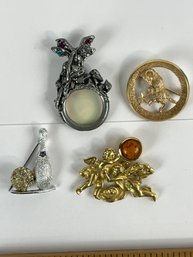 Vintage Costume Jewelry Pins Brooches Fairy