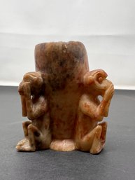 Soapstone Wise Monkey Toothpick Holder