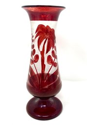 Vintage Hand Painted Glass Vase