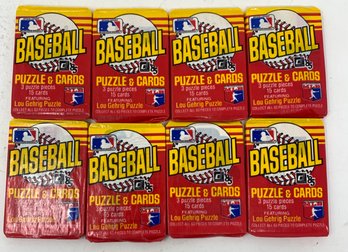 Lot Of (8) 1985 Donruss Baseball Wax Packs (Clemens/ Puckett Rookie Year)