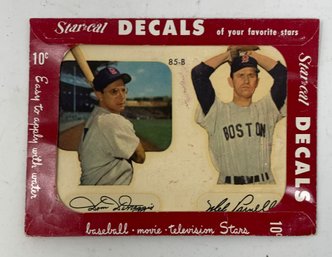 1952 Star Cal Decals Dom DiMaggio And Mel Parnell