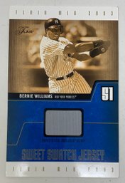 2003 Flair Bernie Williams Box Topper Game Worn Relic #/1420