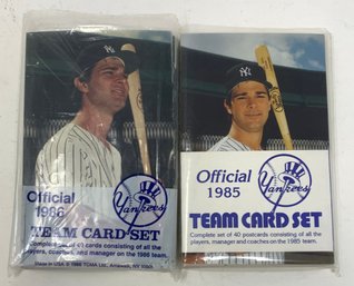 1985 And 1986 New York Yankees Team Post Card Sets