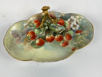 Hand Painted Limoges Dish Strawberries