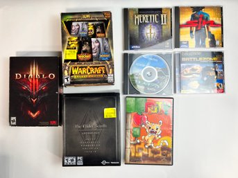 Collection Of Computer Games Including Diablo, Sin, Elder Scrolls, Warcraft And More