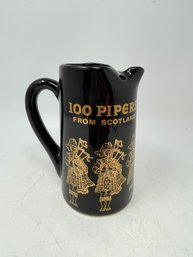 Vintage Advertising Barware Seagram 100 Pipers Whisky Pitcher