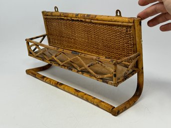 Mid Century Rattan Wall Shelf