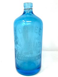 Antique Blue Glass Seltzer Bottle Brooklyn, NY