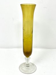 Vintage Bud Vase - Etched Glass