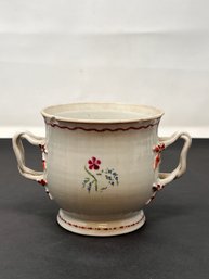 Antique Chinese Export Porcelain Bowl With Twisted Handles