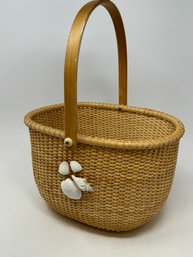 Shell Decorated Nantucket Style  Basket