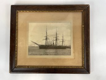 Antique Framed Photo USS Lancaster