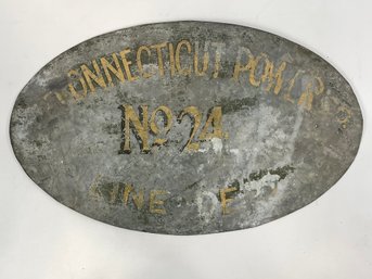 Vintage Connecticut Power Sign Galvanized