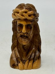 Vintage Olive Wood Carved Jesus Figure