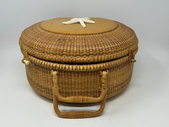 Large Nantucket Style Basket W/ Starfish