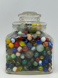 Lot Of Vintage Marbles In Jar