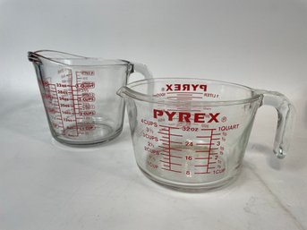 Pair Of Pyrex Glass Measuring Cups