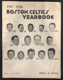1957-58 Boston Celtics Yearbook W/ Early Bill Russell Cover