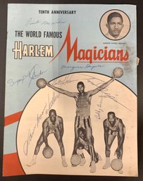 1962-63 Harlem Magicians Team Signed Program (See Photos)