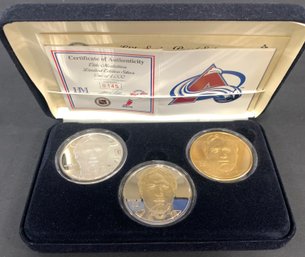 Highland Mint Patrick Roy Proof Set W/ (2) 1.5oz .999 Fine Silver Rounds Complete W/ Box And Paperwork #150