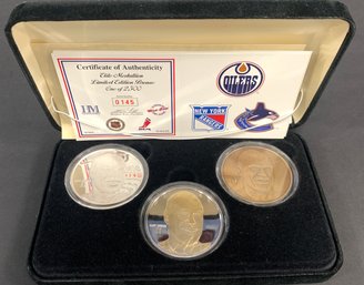 Highland Mint Mark Messier Proof Set W/ (2) 1.5oz .999 Fine Silver Rounds Complete W/ Box And Paperwork #150