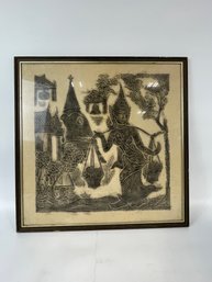 Framed Thai Temple Rubbing