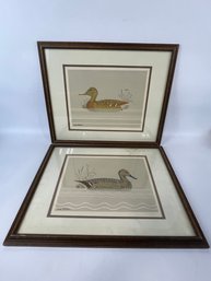 1960s Pair Of Framed Duck Prints By Reid Kolman