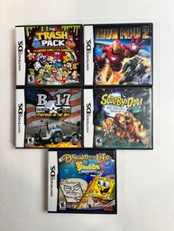 Nintendo Ds Lite Game Lot - Iron Man 2, Scooby Doo, SpongeBob And More