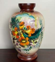 Victorian Hand Painted Opaline Glass Vase