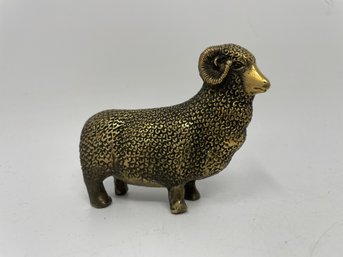 Vintage Brass Sheep Statue