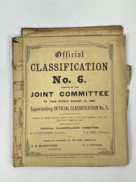 Official Classification Number 6 Joint Committee Book 1890