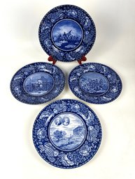 Collection Of Four Historical Staffordshire Collector Plate Transferware Washington Crossing Delaware