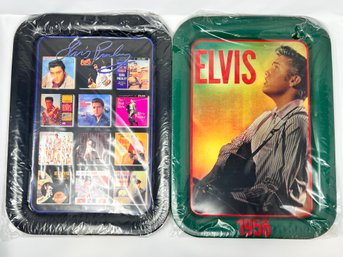 Pair Of Elvis Presley Collector Tin Trays